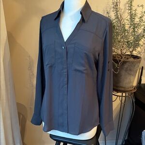 Express Women's Button Down Shirt in Dark Gray